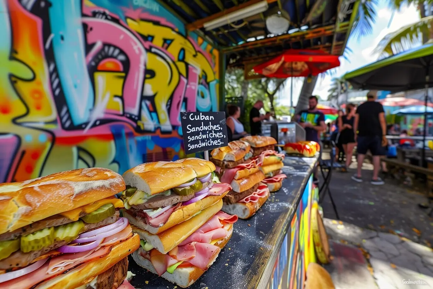 Blick auf köstliches und appetitliches Streetfood